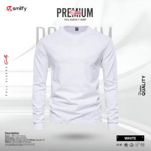 <br>𝐏𝐫𝐞𝐦𝐢𝐮𝐦 𝐅𝐮𝐥𝐥 𝐒𝐥𝐞𝐞𝐯𝐞 𝐓-𝐒𝐡𝐢𝐫𝐭<br> Color- White
