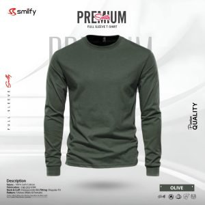 <br>𝐏𝐫𝐞𝐦𝐢𝐮𝐦 𝐅𝐮𝐥𝐥 𝐒𝐥𝐞𝐞𝐯𝐞 𝐓-𝐒𝐡𝐢𝐫𝐭<br> Color- Olive