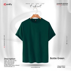 <br>𝐏𝐫𝐞𝐦𝐢𝐮𝐦 𝐇𝐚𝐥𝐟 𝐒𝐥𝐞𝐞𝐯𝐞 𝐓 𝐒𝐡𝐢𝐫𝐭<br> Color- Bottle Green
