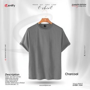 <br>𝐏𝐫𝐞𝐦𝐢𝐮𝐦 𝐇𝐚𝐥𝐟 𝐒𝐥𝐞𝐞𝐯𝐞 𝐓 𝐒𝐡𝐢𝐫𝐭<br> Color- Charcoal