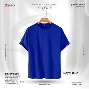 <br>𝐏𝐫𝐞𝐦𝐢𝐮𝐦 𝐇𝐚𝐥𝐟 𝐒𝐥𝐞𝐞𝐯𝐞 𝐓 𝐒𝐡𝐢𝐫𝐭<br> Color- Royal Blue