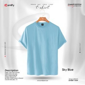 <br>𝐏𝐫𝐞𝐦𝐢𝐮𝐦 𝐇𝐚𝐥𝐟 𝐒𝐥𝐞𝐞𝐯𝐞 𝐓 𝐒𝐡𝐢𝐫𝐭<br> Color- Sky Blue