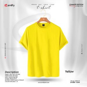 <br>𝐏𝐫𝐞𝐦𝐢𝐮𝐦 𝐇𝐚𝐥𝐟 𝐒𝐥𝐞𝐞𝐯𝐞 𝐓 𝐒𝐡𝐢𝐫𝐭<br> Color- Yellow