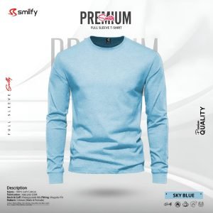 <br>𝐏𝐫𝐞𝐦𝐢𝐮𝐦 𝐅𝐮𝐥𝐥 𝐒𝐥𝐞𝐞𝐯𝐞 𝐓-𝐒𝐡𝐢𝐫𝐭<br> Color- Sky Blue
