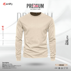 <br>𝐏𝐫𝐞𝐦𝐢𝐮𝐦 𝐅𝐮𝐥𝐥 𝐒𝐥𝐞𝐞𝐯𝐞 𝐓-𝐒𝐡𝐢𝐫𝐭</br> Color- Cream