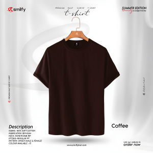 <br>𝐏𝐫𝐞𝐦𝐢𝐮𝐦 𝐇𝐚𝐥𝐟 𝐒𝐥𝐞𝐞𝐯𝐞 𝐓 𝐒𝐡𝐢𝐫𝐭<br> Color- Coffee