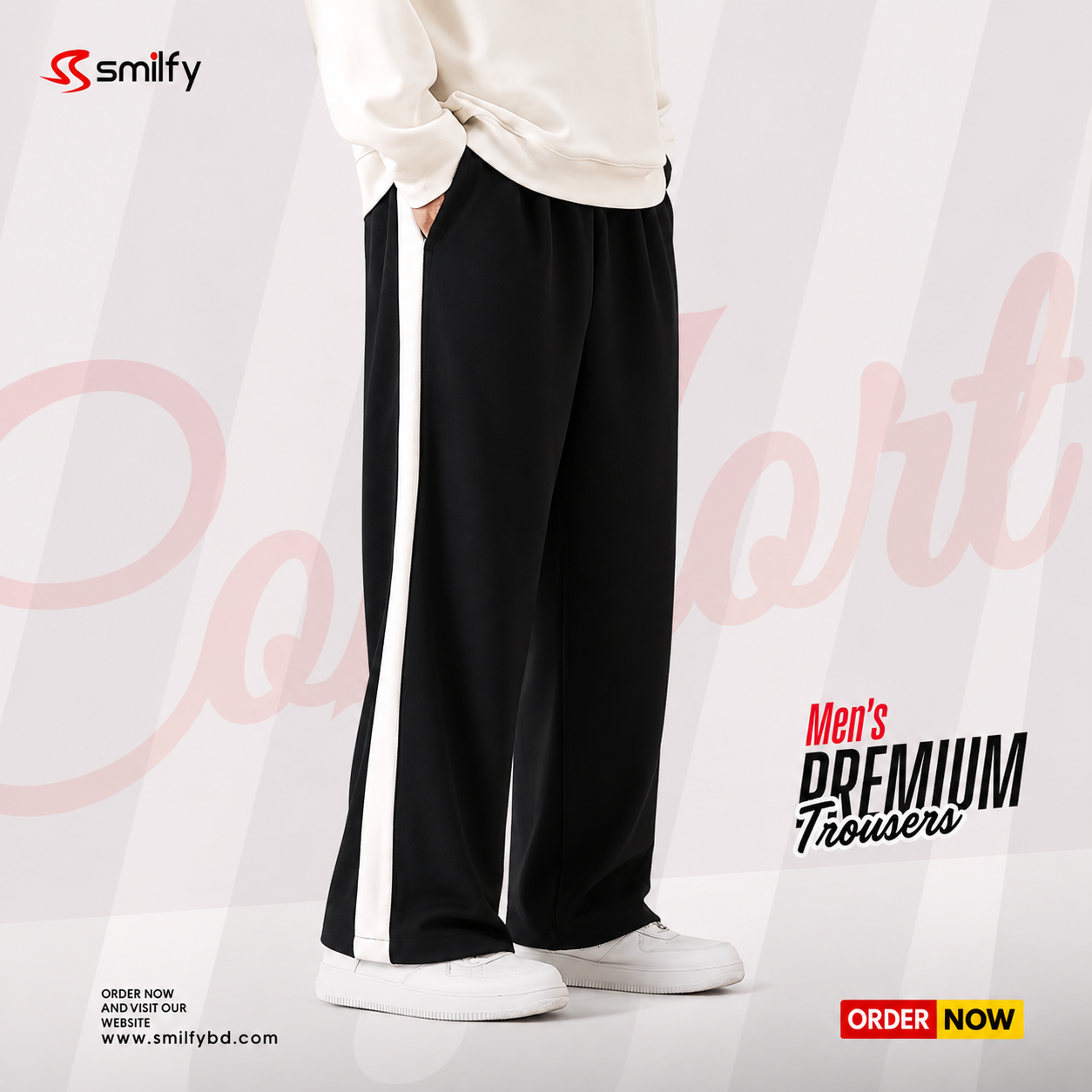 <br>Tarry Trouser<br>Black with White