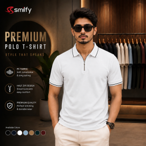<br>𝐇𝐚𝐥𝐟 𝐙𝐢𝐩 𝐏𝐨𝐥𝐨 𝐒𝐡𝐢𝐫𝐭<br>Color: White<br>