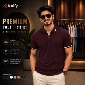 <br>𝐇𝐚𝐥𝐟 𝐙𝐢𝐩 𝐏𝐨𝐥𝐨 𝐒𝐡𝐢𝐫𝐭<br>Color: Maroon