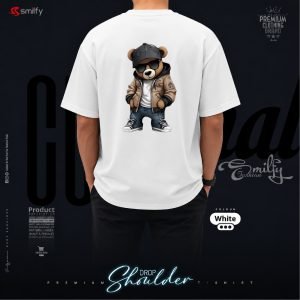<br>𝐏𝐫𝐢𝐧𝐭𝐞𝐝 𝐃𝐫𝐨𝐩 𝐒𝐡𝐨𝐮𝐥𝐝𝐞𝐫<br>Color: White (Teddy Bear)